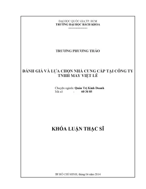 Đánh giá và lựa chọn nhà cung cấp trong quản trị kinh