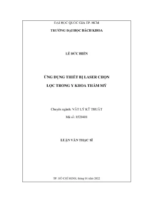 Ứng dụng thiết bị laser chọn lọc trong y khoa thẩm mỹ