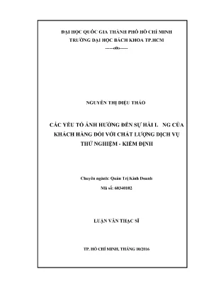Yếu Tố Ảnh Hưởng Đến Sự Hài Lòng Của Khách Hàng Trong