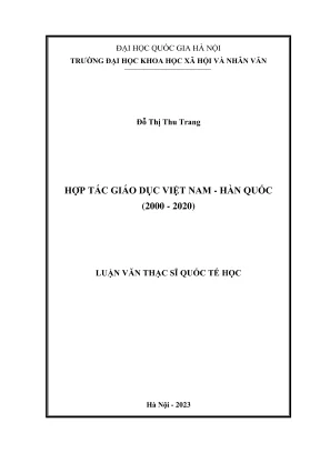 Nghiên cứu hợp tác giáo dục Việt Nam - Hàn Quốc giai 