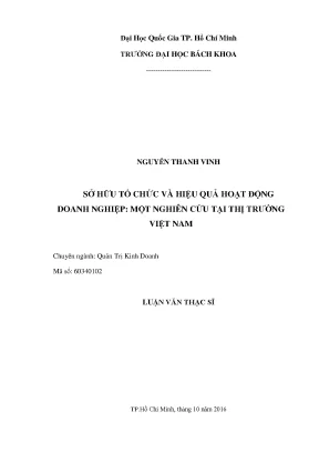 Nghiên cứu hiệu quả hoạt động doanh nghiệp qua sở hữu tổ