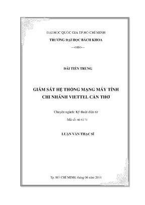 Luận Văn Thạc Sĩ Kỹ Thuật Điện Tử: Giám Sát Hệ Thống