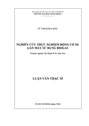 Nghiên cứu động cơ xe gắn máy sử dụng biogas trong luận 