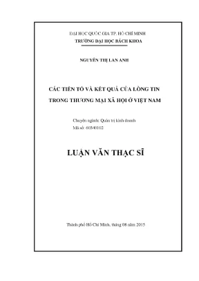 Lòng tin trong thương mại xã hội tại Việt Nam: Tiền tố
