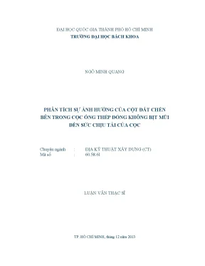Ảnh hưởng của cột đất chèn trong cọc ống thép đến sức