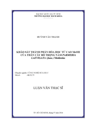 Khảo sát thành phần hóa học từ cao meoh của cây đỗ trọng nam