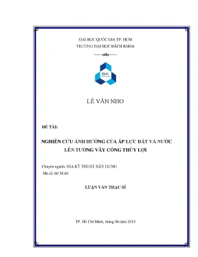 Nghiên cứu ảnh hưởng của áp lực đất và nước lên tường