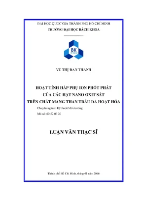 Nghiên cứu hấp phụ ion phốt phát bằng hạt nano oxit sắt