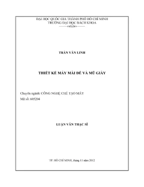 Thiết kế máy mài đế và mũ giày trong luận văn thạc sĩ