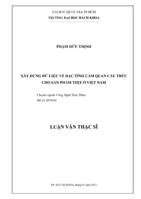 Nghiên cứu đặc tính cảm quan sản phẩm thịt tại Việt Nam