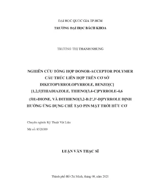 Nghiên cứu tổng hợp polymer donor-acceptor cấu trúc liên 