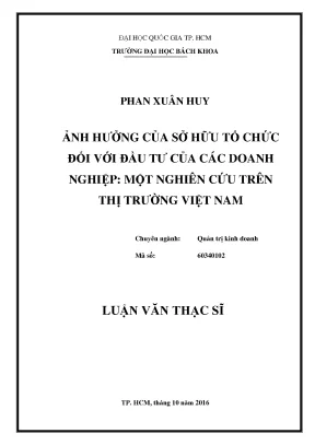 Tác động của sở hữu tổ chức đến đầu tư doanh nghiệp tại