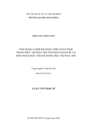 Ứng dụng laser bán dẫn công suất thấp trong phục hồi trí