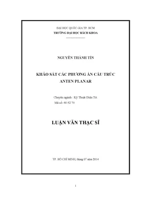 Khảo sát cấu trúc anten planar cho hệ thống UWB trong