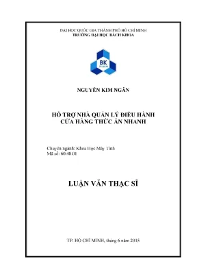Hỗ trợ quản lý cửa hàng thức ăn nhanh bằng khoa học máy tính