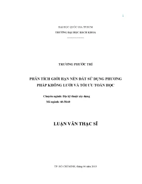 Phân Tích Giới Hạn Nền Đất Trong Địa Kỹ Thuật Xây Dựng