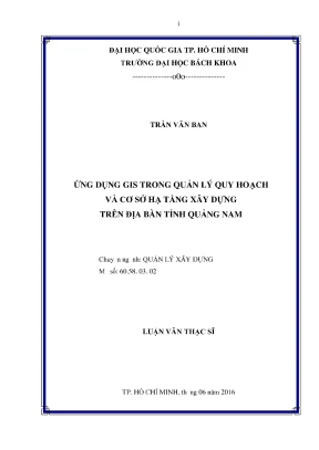 Ứng dụng GIS trong quản lý quy hoạch và hạ tầng xây dựng