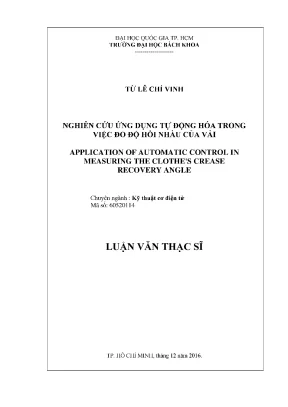 Nghiên cứu ứng dụng tự động hóa trong đo độ hồi nhàu vải