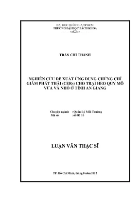 Ứng dụng chứng chỉ giảm phát thải CERS cho trại heo quy 