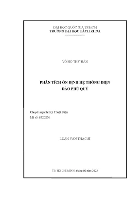 Phân Tích Ổn Định Hệ Thống Điện Tại Đảo Phú Quý