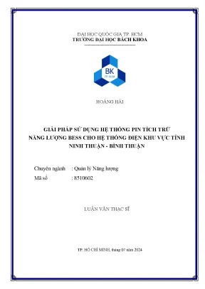Giải pháp sử dụng hệ thống pin BESS cho quản lý năng 