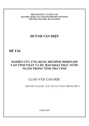 Nghiên cứu ứng dụng mô hình MODFLOW trong quản lý nước
