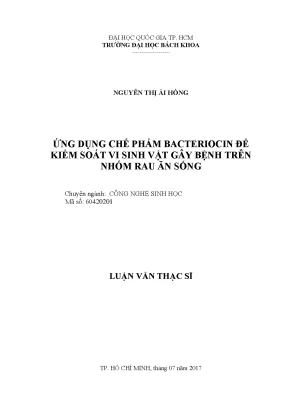 Ứng dụng bacterocin trong kiểm soát vi sinh vật gây bệnh