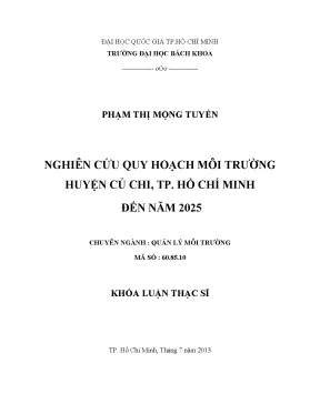 Quy hoạch môi trường huyện Củ Chi, TP.HCM đến năm 2025: 