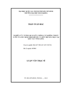 Nghiên cứu sức chống cắt của sét mềm tại Vĩnh Long theo