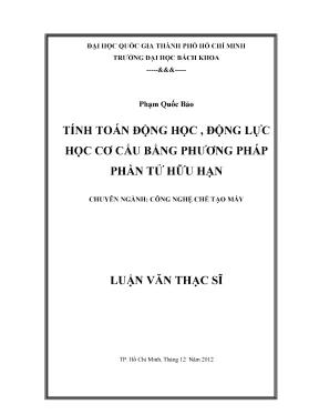 Nghiên cứu động học và động lực học cơ cấu bằng phương