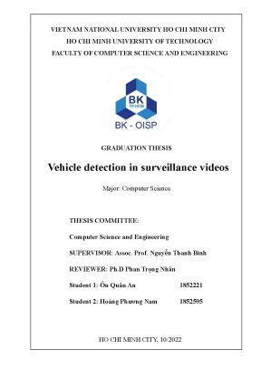 Phát hiện phương tiện trong video giám sát: Luận văn tốt 