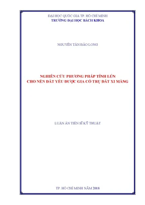 Phương pháp tính lún cho nền đất yếu gia cố bằng trụ đất