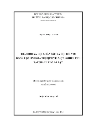 Nghiên cứu giá trị dịch vụ tại Đà Lạt: Tác động của bản
