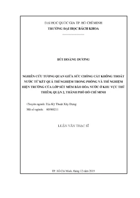 Nghiên cứu sức chống cắt không thoát nước của lớp sét