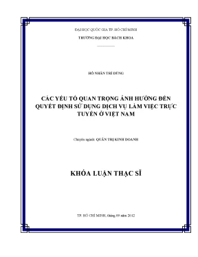 Yếu tố ảnh hưởng đến quyết định sử dụng dịch vụ trực