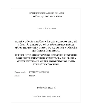 Nghiên cứu cường độ và độ hút nước của bê tông cường độ