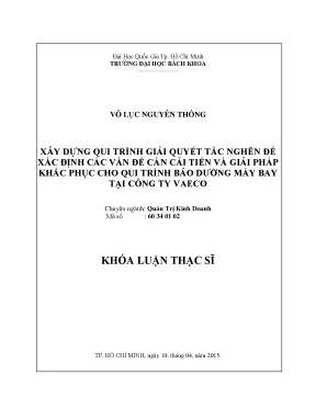 Cải tiến quy trình bảo dưỡng máy bay tại Vaeco: Giải