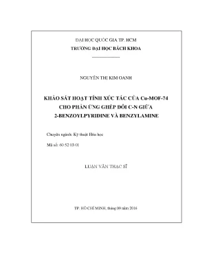 Khảo sát hoạt tính xúc tác của cumof74 trong phản ứng