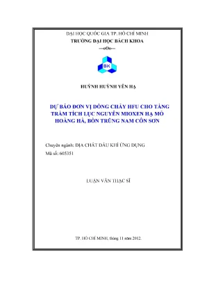 Dự báo dòng chảy trong tầng trầm tích lục nguyên Mioxen 