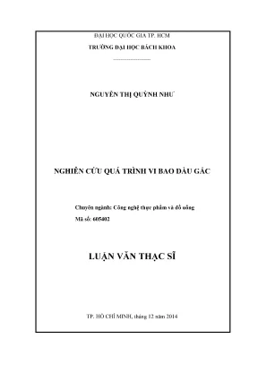 Nghiên cứu vi bao dầu gấc trong công nghệ thực phẩm
