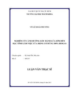 Nghiên cứu ảnh hưởng góc đánh lửa sớm đến hiệu suất động 