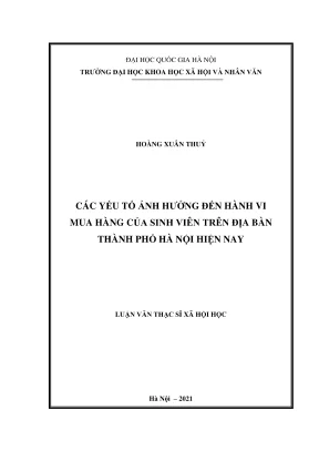 Yếu tố ảnh hưởng đến hành vi mua sắm của sinh viên tại