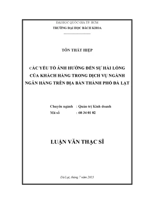 Yếu tố ảnh hưởng đến sự hài lòng khách hàng trong dịch