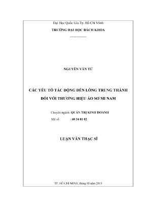 Yếu tố ảnh hưởng đến lòng trung thành với thương hiệu áo 