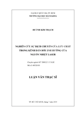 Nghiên cứu sự dịch chuyển lưu chất trong kênh dẫn dưới