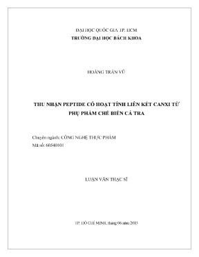Peptide hoạt tính liên kết canxi từ phụ phẩm cá tra