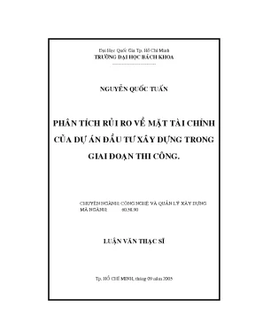 Phân Tích Rủi Ro Tài Chính Trong Dự Án Xây Dựng Giai 
