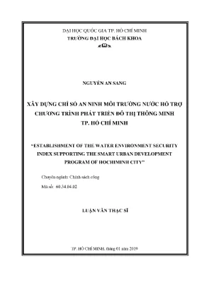 Chỉ số an ninh môi trường nước cho đô thị thông minh TP