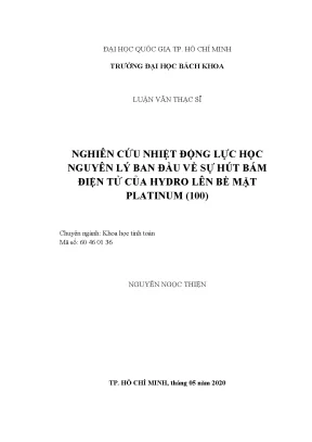 Nghiên cứu sự hút bám điện tử của hydro lên bề mặt