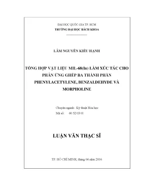 Nghiên cứu vật liệu MIL-68 làm xúc tác cho phản ứng ghép